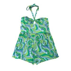 NWT Wild Fable Blue & Green Terry Romper - L